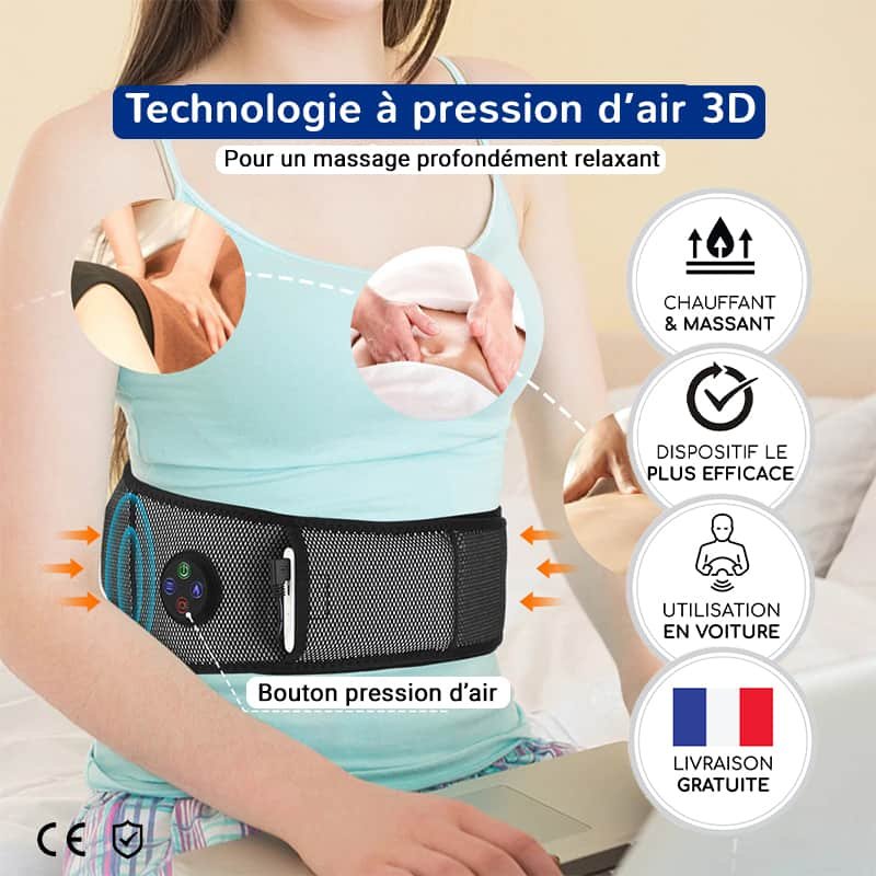 Ceinture lombaire chauffante et massante haute fréquence