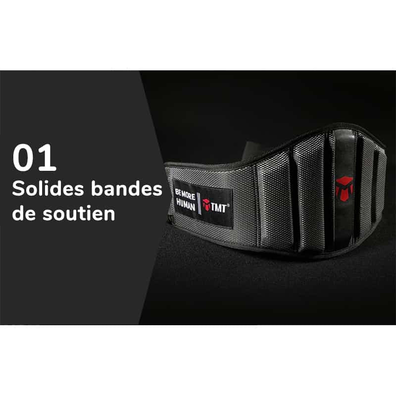 Ceinture lombaire de musculation avec bandes de soutien