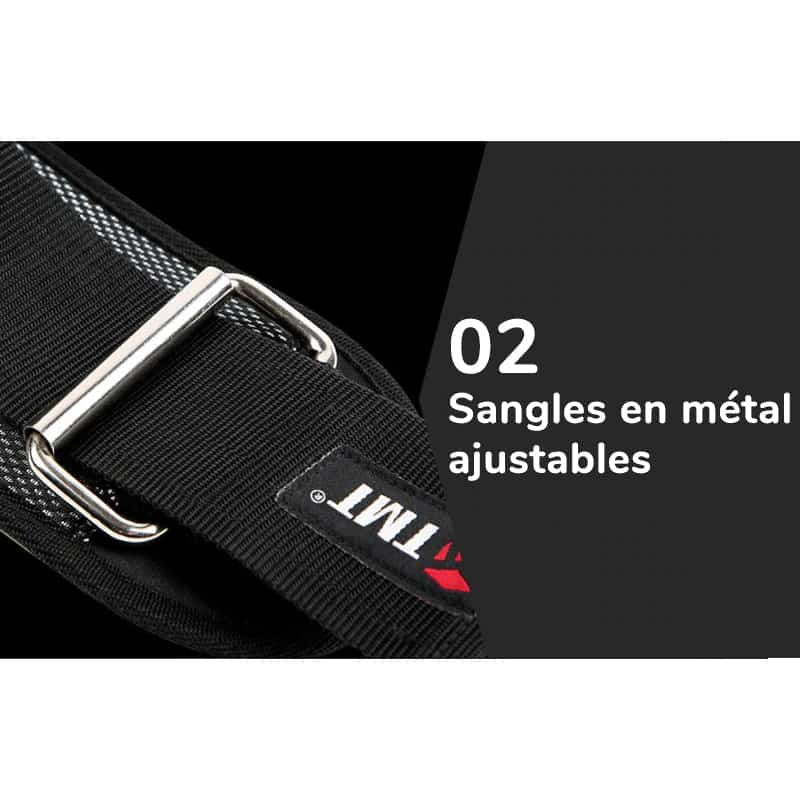 Ceinture lombaire de musculation avec sangles en métal ajustables