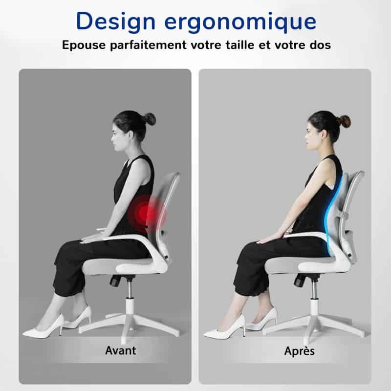 Coussin soutien lombaire avec design ergonomique