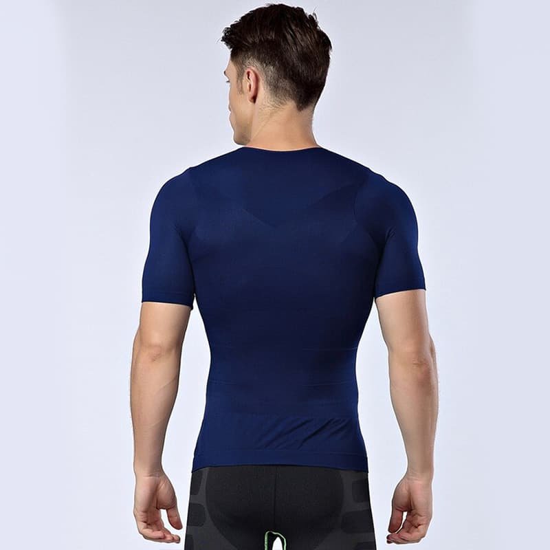 T-shirt correcteur de posture bleu